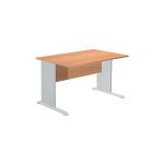 BUREAU DROIT PRONTO - L.120 X P.80 CM - PLATEAU AULNE - PIEDS L ALUMINIUM