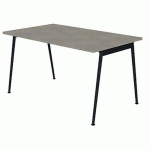 BUREAU SIMPLE 140X80 BÉTON PIEDS GRIS OMBRE - QUADRIFOGLIO