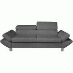 CANAPÉ VÉRONA 3 PLACES TISSU POLYESTER CHINÉ ANTHRACITE - MMP