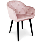 CHAISE / FAUTEUIL HONORINE VELOURS ROSE - ROSE