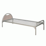 LIT TÊTE MÉTAL/PANNEAU BÉTON ALBA SOMMIER TREILLIS 90X200 COLORIS RAL 9006 ALU - MANUTAN COLLECTIVITÉS