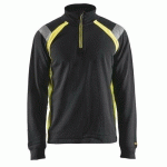 SWEAT COL CAMIONNEUR NOIR/JAUNE FLUORESCENT TAILLE XXXL - BLAKLADER