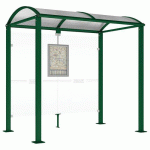 ABRI BUS VOÛTE 2.50 M SANS BARDAGES LATÉRAUX - VERT 6005 - PROCITY