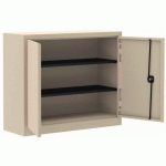 ARMOIRE MÉTAL PORTES BATTANTES MONOBLOC METILY H 100 X L 120 X P 43 CM BEIGE