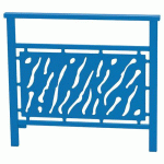 BARRIÈRE VENISE 1 M STRUCTURE TÔLE DÉCOUPÉE - ZINC BLEU 5010 - PROCITY