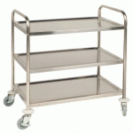 CHARIOT DE SERVICE INOX 3 PLATEAUX 810 X 455 MM VOGUE