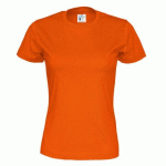COTTOVER T-SHIRT COL ROND FEMME - CERTIFIÉ GOTS ORANGE - TAILLE M