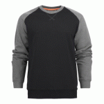 MAC ONE SWEATSHIRT COL ROND DAVID NOIR/GRIS CHINÉ - TAILLE XS