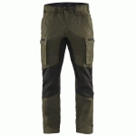 PANTALON DE TRAVAIL SERVICES STRETCH VERT OLIVE/NOIR TAILLE 52 - BLAKLADER