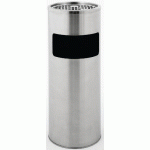 POUBELLE-CENDRIER RONDE - INOX - 12,5 L - MANUTAN COLLECTIVITÉS