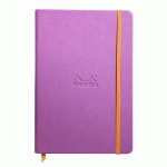 RHODIARAMA CARNET REMBORDÉ RIGIDE A5 192 PAGES LIGNÉ PAPIER IVOIRE 90G FERMETURE ÉLASTIQUE - LILAS - LOT DE 2