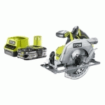 PACK RYOBI SCIE CIRCULAIRE BRUSHLESS 18V ONE+ 60MM - 1 BATTERIE 2.5AH - 1 CHARGEUR RAPIDE RC18120-125
