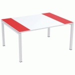 TABLE DE RÉUNION EASYDESK 150X114CM PLATEAU BLANC / ROUGE - PAPERFLOW