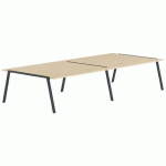 TABLE RÉUNION GARY 360 X 160 CM PIED ANTHRACITE PLATEAU CHÊNE CLAIR - MBA