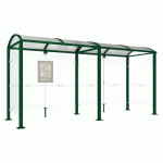 ABRI BUS VOÛTE 5 M AVEC BARDAGES LATÉRAUX - VERT 6005 - PROCITY