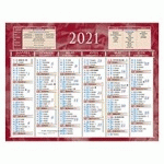 CALENDRIER SEMESTRIEL MURAL ANNÉE 2027 - 13,5 X 17,5 CM - ROUGE