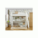 PACK LIT MEZZANINE ABEL + MATELAS  BLANC 90X190 CM/OPT:ECHELLE PETIT CÔTÉ