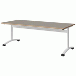 TABLE MALIBU 180X80 T4 DL STRA ALAISÉ GRIS U727/BLC 9016
