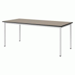 TABLE MALIBU 180X80 T5 4P ST ANTIB CHÊNE 1146/NOIR BLC 9016