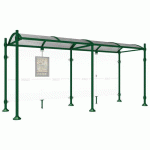 ABRI BUS PROVINCE 5 M SANS BARDAGES LATÉRAUX INOX VERT 6005 - PROCITY