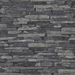 BRICOFLOR - PAPIER PEINT IMITATION PIERRE | PAPIER PEINT GRIS ANTHRACITE FAUSSE PIERRE | PAPIER PEINT CUISINE - 10,05 X 0,53 M