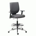 CHAISE HAUTE NAO EXPERT - SIMILI CUIR ANTHRACITE - ACCOUDOIRS RÉGLABLES 1D - MÉCANISME CONTACT PERMANENT - AVEC REPOSE PIED