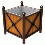 JARDINIÈRE AC/BOIS PROVINCE BOULE 80X80 CHÊNE/MARRON 8017 - PROCITY