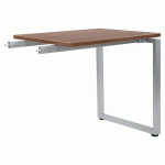 RETOUR P/TABLE OFFICE PRO PIED CARRE 80X60 CM NOYER PIED ALU