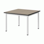 TABLE MALIBU 80X80 T2 4P STRA ANTIB CHÊNE 1146/NOIR BLC 9016