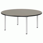TABLE MALIBU Ø 120 T1 4P STRA GRIS U727/NOIR BLC 9016