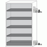 ARMOIRE SÉCURITÉ S-CLASSIC-90 S90.196.120.WDAS GRIS CLAIR