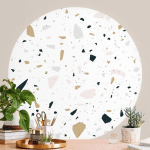 PAPIER PEINT ROND AUTOCOLLANT - TERRAZZO PATTERN SAN REMO Ø 100CM