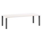 BUREAU DROIT 180 CM BLANC - PIÈTEMENT ANTHRACITE EXPRIM