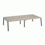 PÔLE 4 BUREAUX ECLA CHÊNE GRIS L 160 X P 80 CM PIÈTEMENT MÉTAL ANTHRACITE