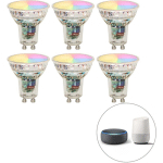 LOT DE 6 LAMPES LED INTELLIGENTES GU10 RBGW 4,5W 350 LM 2700K - LUEDD