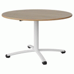 TABLE MALIBU Ø 120 T5 PC STRA ALAISÉ CHÊNE 1146/BLC 9016