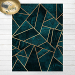 MICASIA - TAPIS EN VINYLE - ELISABETH FREDRIKSSON - DARK TURQUOISE WITH GOLD - PORTRAIT 4:3 DIMENSION HXL: 180CM X 135CM