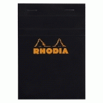 BLOC AGRAFÉ RHODIA N°13 10,5X14,8 CM 80 FEUILLETS PETITS CARREAUX 5X5 80G - NOIR - LOT DE 11