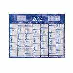 LOT DE 5 - CALENDRIER SEMESTRIEL MURAL ANNÉE 2027 - BLEU - 13,5 X 17,5 CM