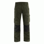 PANTALON DE TRAVAIL SERVICES STRETCH VERT OLIVE/NOIR TAILLE 48C - BLAKLADER