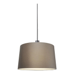 QAZQA COMBI - SUSPENSION AVEC ABAT-JOUR - 1 LUMIÈRE - Ø 450 MM - TAUPE - MODERNE - ÉCLAIRAGE INTÉRIEUR - SALON I CHAMBRE I CUISINE I SALLE À MANGER