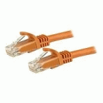 STARTECH.COM 7.5M CAT6 ETHERNET CABLE, 10 GIGABIT SNAGLESS RJ45 650MHZ 100W POE PATCH CORD, CAT 6 10GBE UTP NETWORK CABLE W/STRAIN RELIEF, ORANGE, FLUKE TESTED/WIRING IS UL CERTIFIED/TIA - CATEGORY 6 - 24AWG (N6PATC750CMOR) - CORDON DE RACCORDEMENT - 7.5 