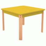 TABLE ERGO CARRÉE T1 - JAUNE/HÊTRE - MANUTAN COLLECTIVITÉS