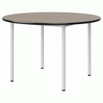 TABLE MALIBU Ø 120 T6 4P STRA ANTIB CHÊNE 1146/NOIR BLC 9016 - MANUTAN EXPERT