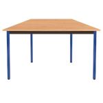 TABLE MODULAIRE DOMINO TRAPÈZE - L. 120 X P. 60 CM - PLATEAU HÊTRE - PIEDS BLEU
