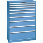 ARMOIRE 9 TIROIRS 1023X572X1450MM-CHARGE 200KG-BLEU - LISTA