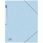 CHEMISE 3 RABATS OXFORD TOP FILE + A4 AVEC ÉLASTIQUE COUVERTURE CARTE BLEU PASTEL - LOT DE 50