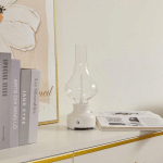 LINDBY LAMPE DE TABLE LED RECHARGEABLE MAXENTIUS, CRÈME, VERRE, VARIATEUR