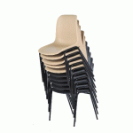 LOT 5 CHAISES COQUE PANAMA NON CLASSÉ PIÈTEMENT NOIR COLORIS BEIGE - MANUTAN COLLECTIVITÉS
