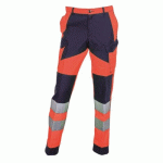 PANTALON HAUTE VISIBILITÉ APOLLO - ORANGE ET BLEU MARINE - TAILLE 48 KIPLAY